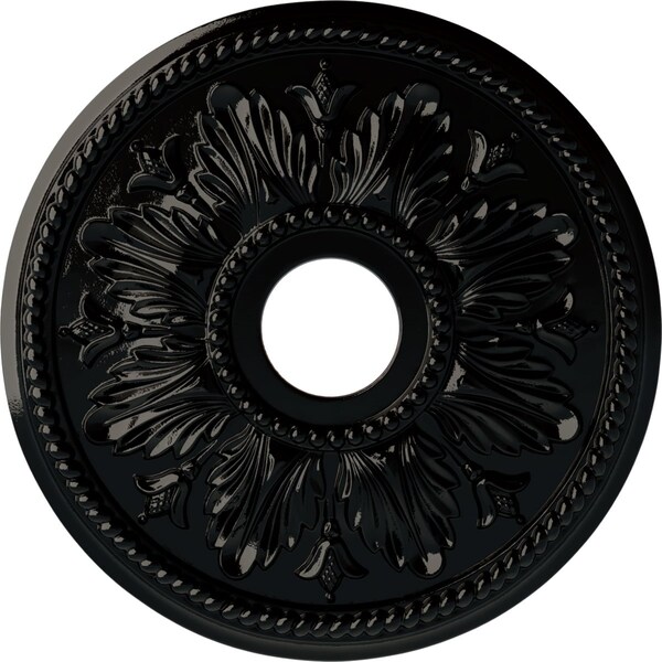 Ekena Millwork Edinburgh Ceiling Medallion (Canopies up to 5 1/8"), 18 1/8"OD x 3 1/2"ID x 2 3/4"P, Black Pearl CM18ED1BPS - main